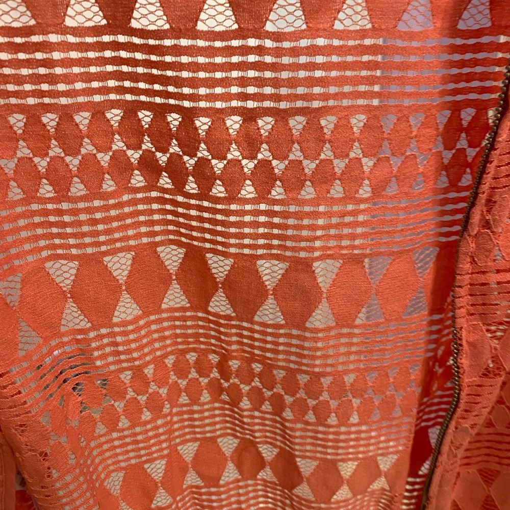 Peach Colored Bcbg Patterned Mesh Jacket - image 4